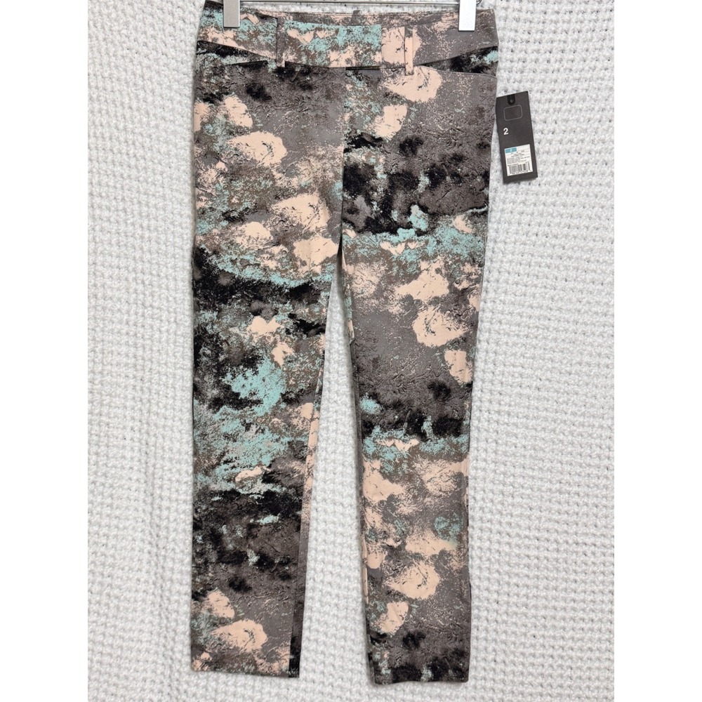 Mossimo Ankle Pants Size 2 Gray Print Stretch Career‎ Casual
